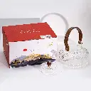 Théière en verre avec infuseur - Perle Rayée Transparente - 850 ml  3.webp