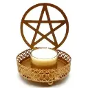  Bougeoir à Réflexion Métal Pentacle 11cm