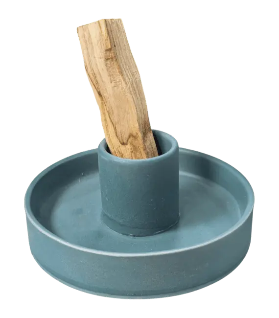 Porte Encens Céramique Bleu pour Palo Santo 10.50cm