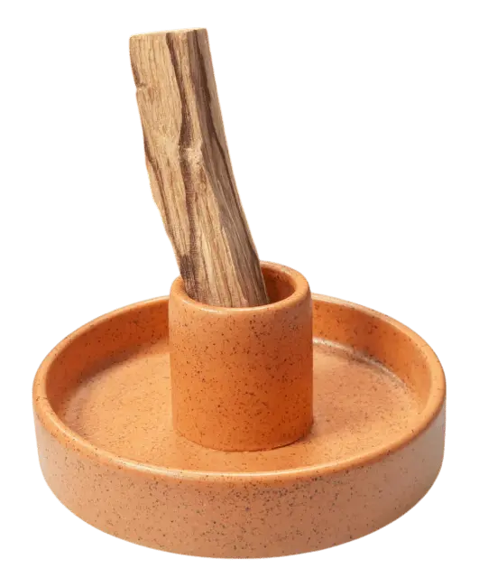  Porte Encens Céramique Orange pour Palo Santo 10.50cm