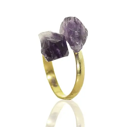 Bagues joncs adultes en Améthyste (Bien violet) 