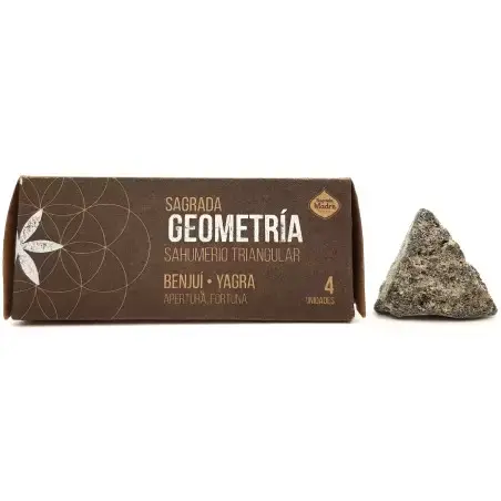 Pyramide d'encens argentin Benjoin & Yagra - Géométrie Sacrée