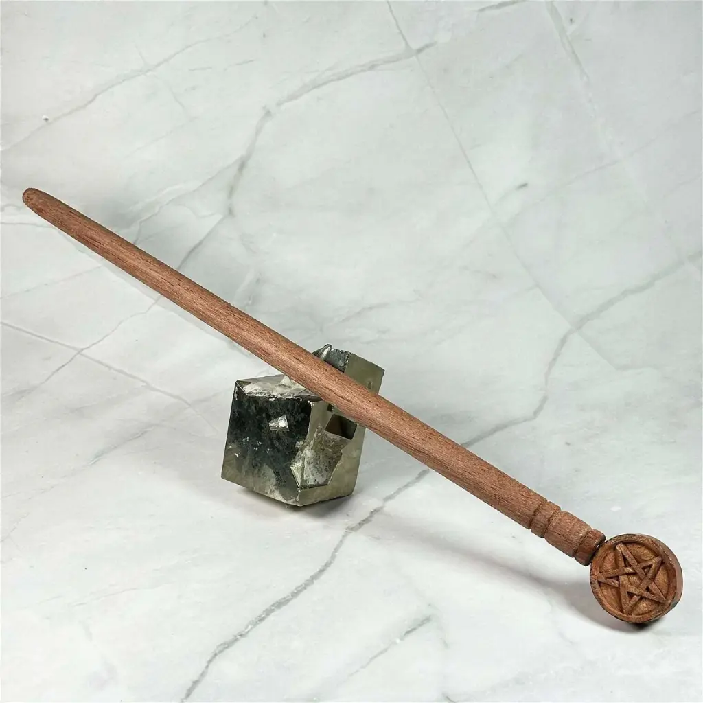 Baguette magique en bois Pentagramme