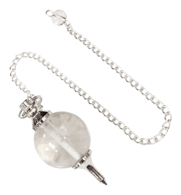 Pendule sphère Cristal de roche 4cm