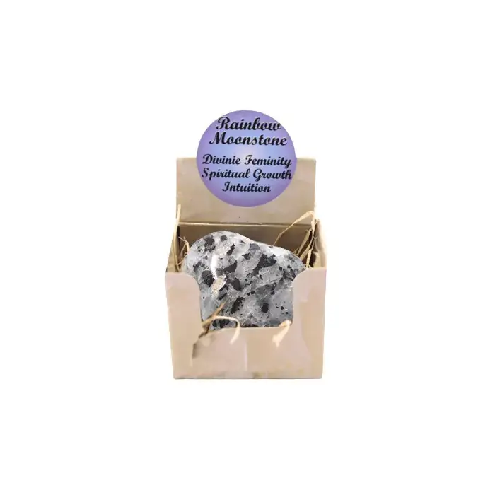 Pierre de Lune Arc-en-ciel en forme de cœur