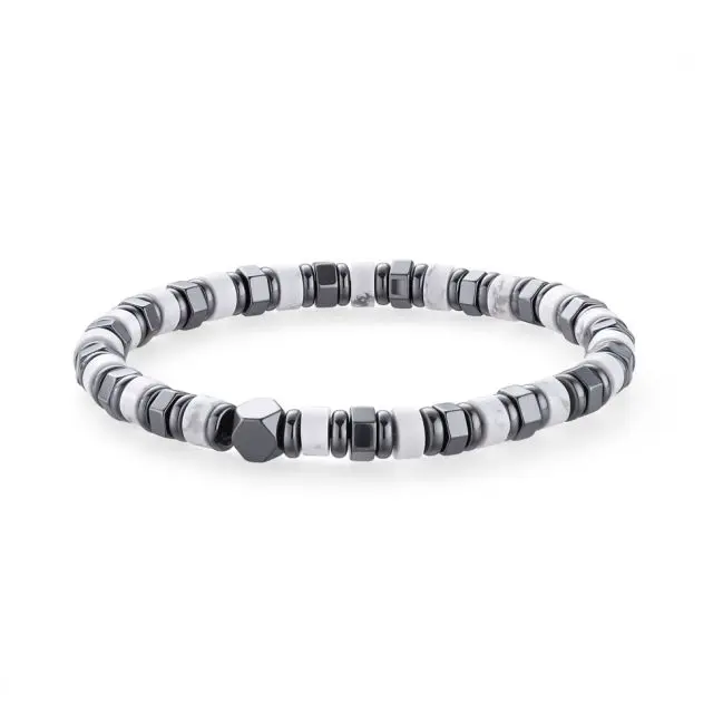 Bracelet Howlite-Hématite