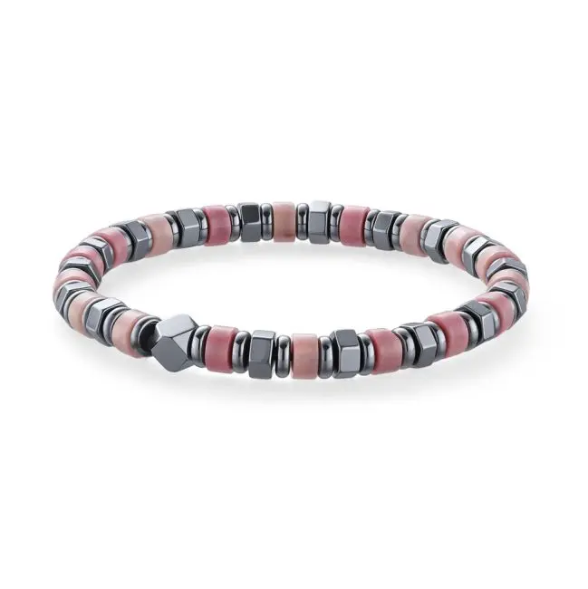 Bracelet Rhodonite-Hématite 