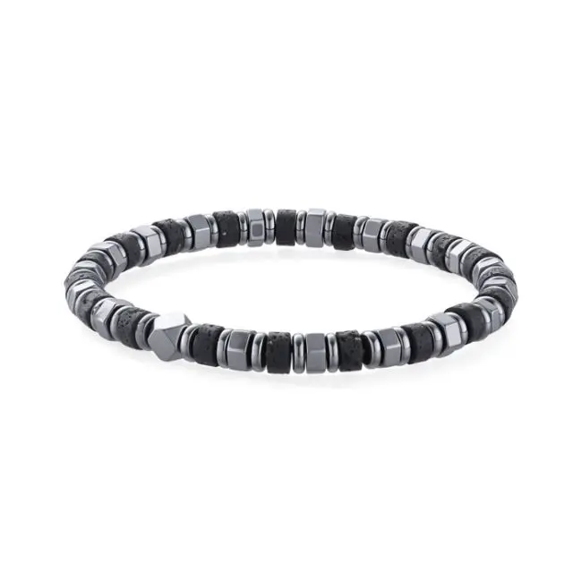 Bracelet Pierre de Lave-Hématite 