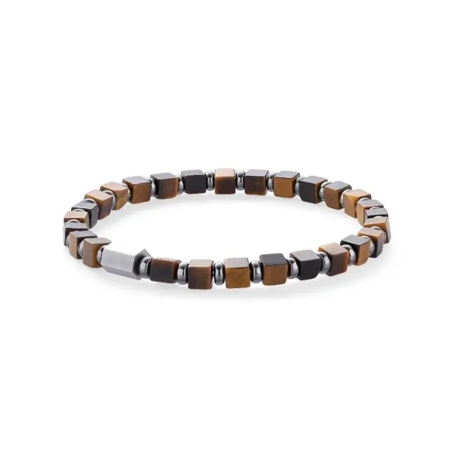 Bracelet Œil de Tigre-Hématite 
