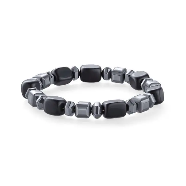 Bracelet Obsidienne Noire-Hématite 