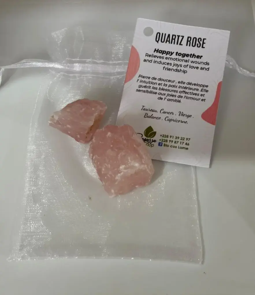 PIERRES ROULÉES QUARTZ ROSE BRUT AA