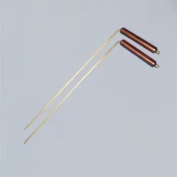 Baguette de sourcier en laiton avec manche en cuivre