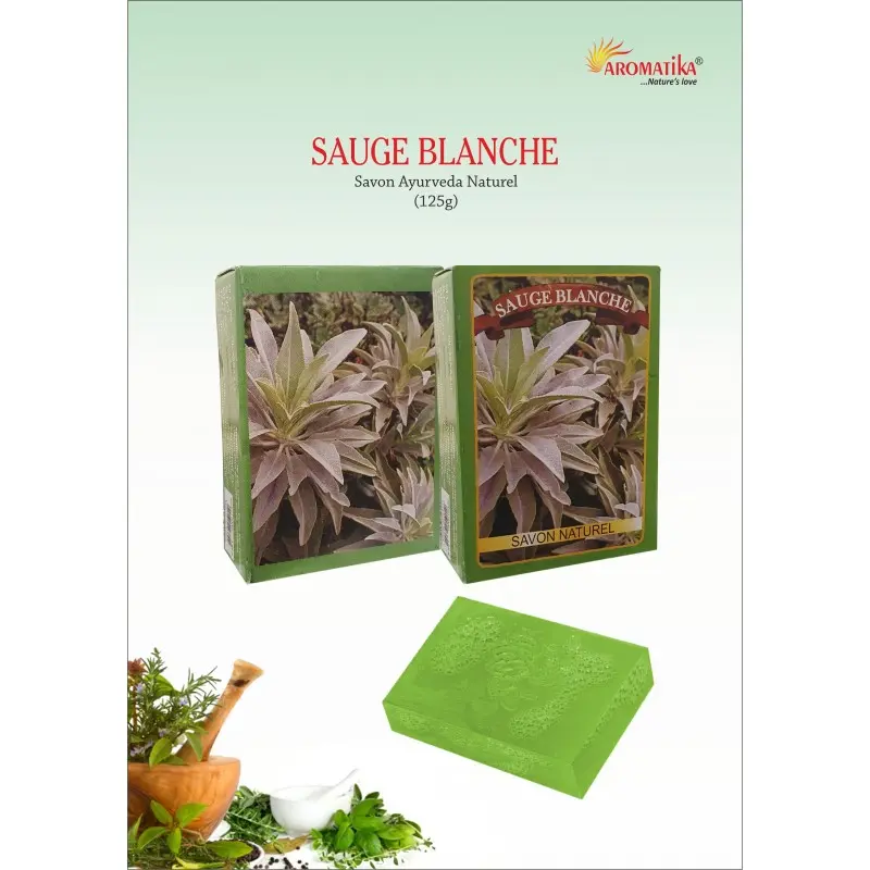 SAVON SAUGE BLANCHE "AROMATIKA" 125 G