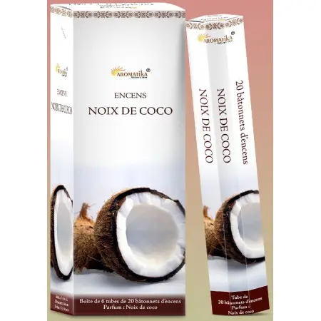 Encens Aromatika Noix de Coco Hexa (Tube de 20 Batonnets)
