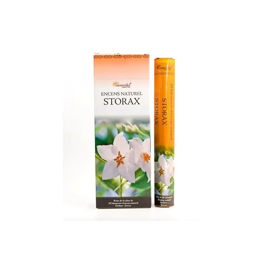   Encens Aromatika Storax Hexa (Tube de 20 Batonnets)