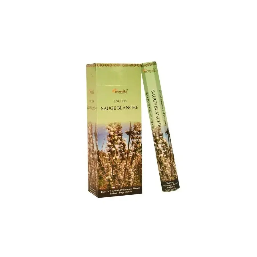 Encens Sauge Blanche Aromatika Hexa (Tube de 20 Batonnets)