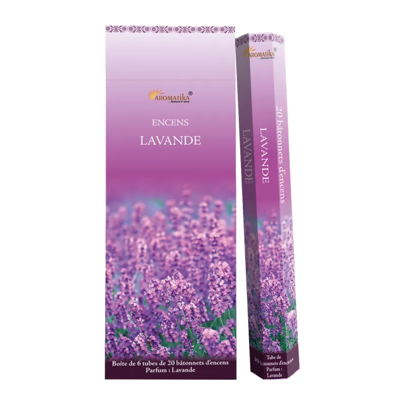 Encens Aromatika Lavande Hexa (Tube de 20 Batonnets)