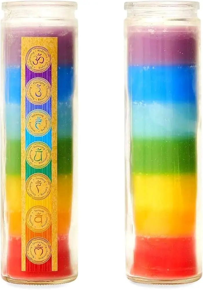 BOUGIE 7 CHAKRAS OU ARC EN CIEL 