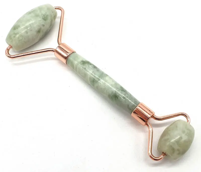 Gua-Sha Jade Verte - Double Rouleau de Massage