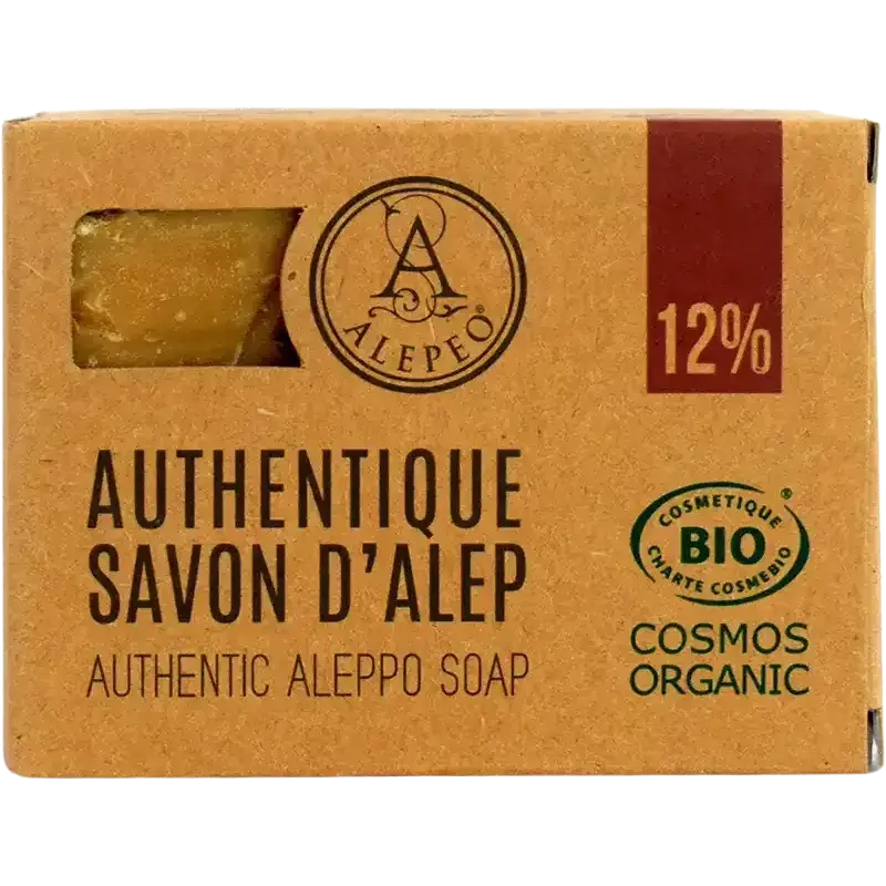 Savon d'Alep 12% Organic - Hydratant & Apaisant 200g