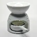 Brûleur Huile Céramique Chauffe Plat Blanc 8cm