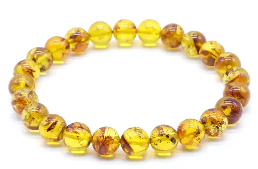 Bracelet Ambre Obscure perles 8mm