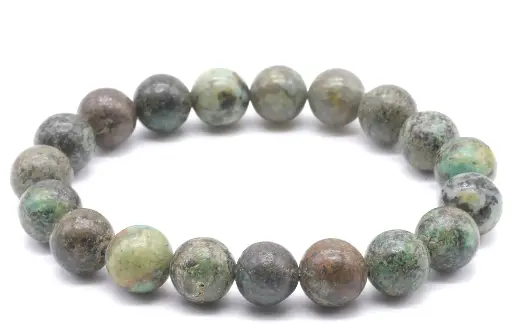 Bracelet Turquoise Africaine perles 10mm