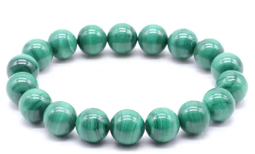 Bracelet 'Light' Malachite 'AA' perles 10mm