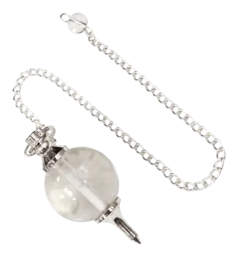 Pendule sphère Cristal de roche 4cm