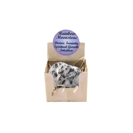 Pierre de Lune Arc-en-ciel en forme de cœur