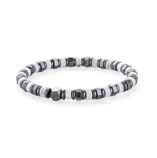 Bracelet Howlite-Hématite