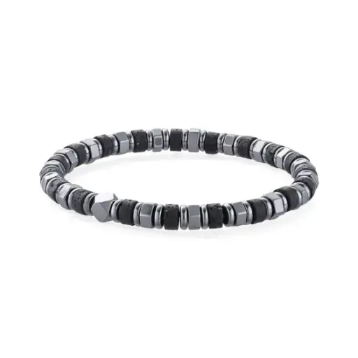 Bracelet Pierre de Lave-Hématite 