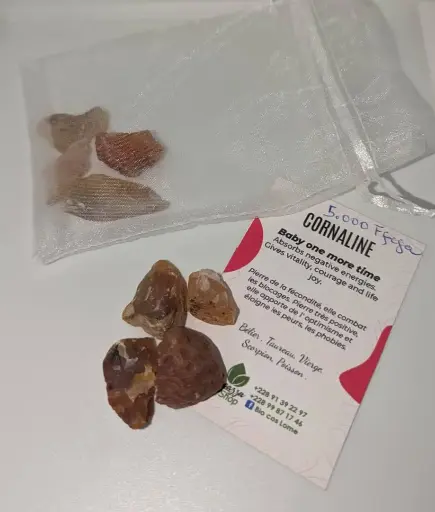 PIERRES BRUT CORNALINE QUALITÉ A 50g