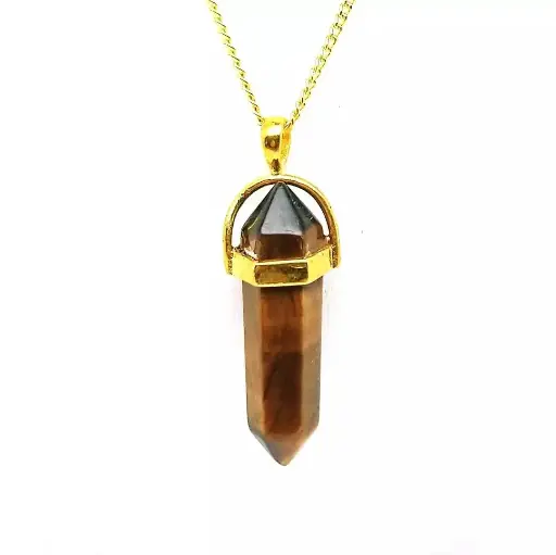 PENDENTIF BI-TERMINÉE ŒIL DE TIGRE