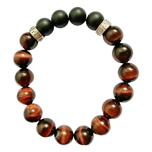 BRACELET HOMME 10MM ŒIL DE TAUREAU+ONYX DÉPOLI