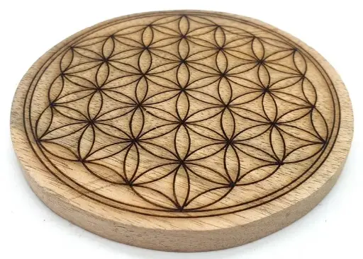 Dessous de Table Bois Fleur de Vie 30cm